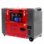 GeoTech Pro DGP8500SE-3 – Geluidarme generator met wielen en AVR 6 kW – Continu 5,5 kW Full-Power + eenfasige ATS