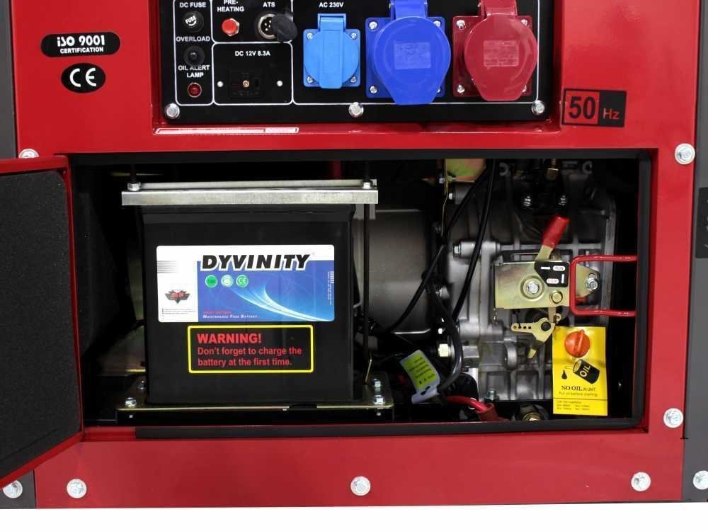 GeoTech Pro DGP8500SE-3 – Geluidarme generator met wielen en AVR 6 kW – Continu 5,5 kW Full-Power + eenfasige ATS - Afbeelding 2